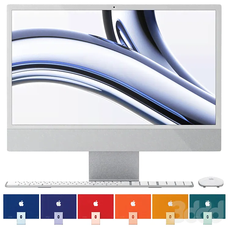 apple imac m3 - Компьютеры, электроника - 3D модель-4