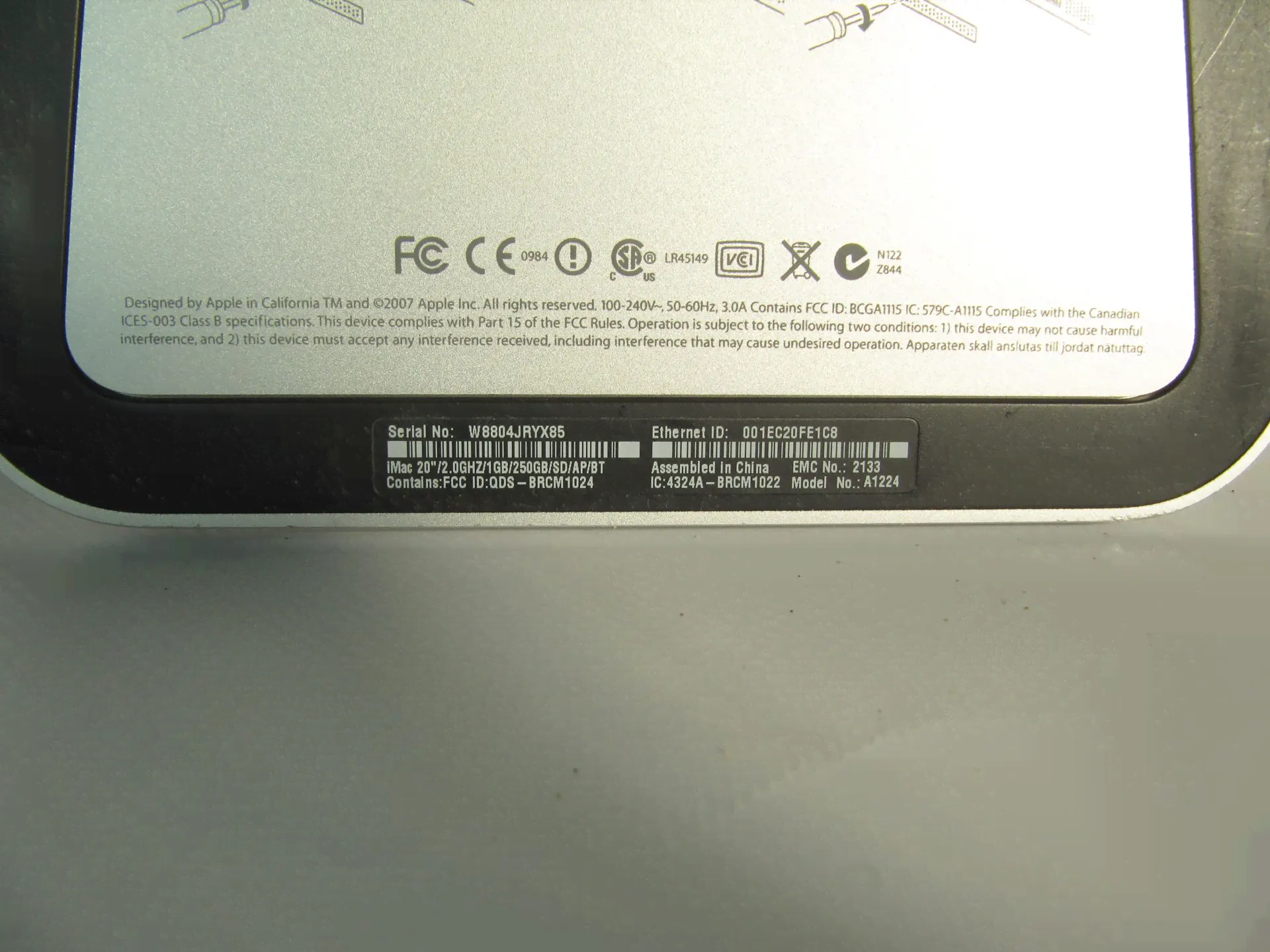 Моноблок iMac 20" mid 2007 A1224-1