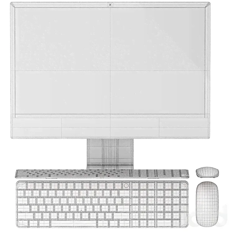 apple imac m3 - Компьютеры, электроника - 3D модель-2