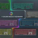 Беспроводная перезаряжаемая клавиатура iMac, многофункциональная Bluetooth-клавиатура с подсветкой для ПК, ноутбуков, планшетов, 7 цветов подсветки (art.: 3920c108a7742)