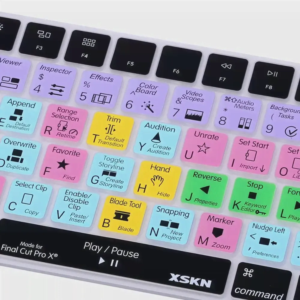 Клавиатура XSKN для Apple финал Cut Pro X, беспроводная клавиатура для Apple, клавиатура iMac Magic, английская клавиатура FCP, смарт-Обложка Hotkeys (art.: 7a43c47df)-2