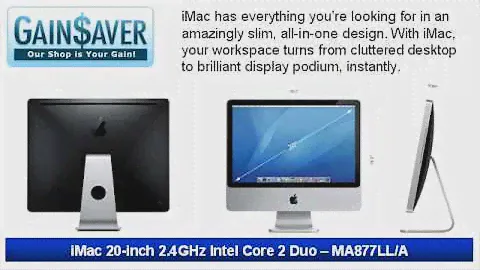 GainSaver Reviews & Deals: Used Cheap Refurbished iMac 20-inch 2.4GHz Core 2 Duo only $422.10!