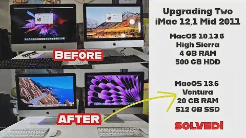 Upgrading iMac 12,1 to macOS Ventura, 20 GB Memory, and 512 GB Storage - SOLVED!