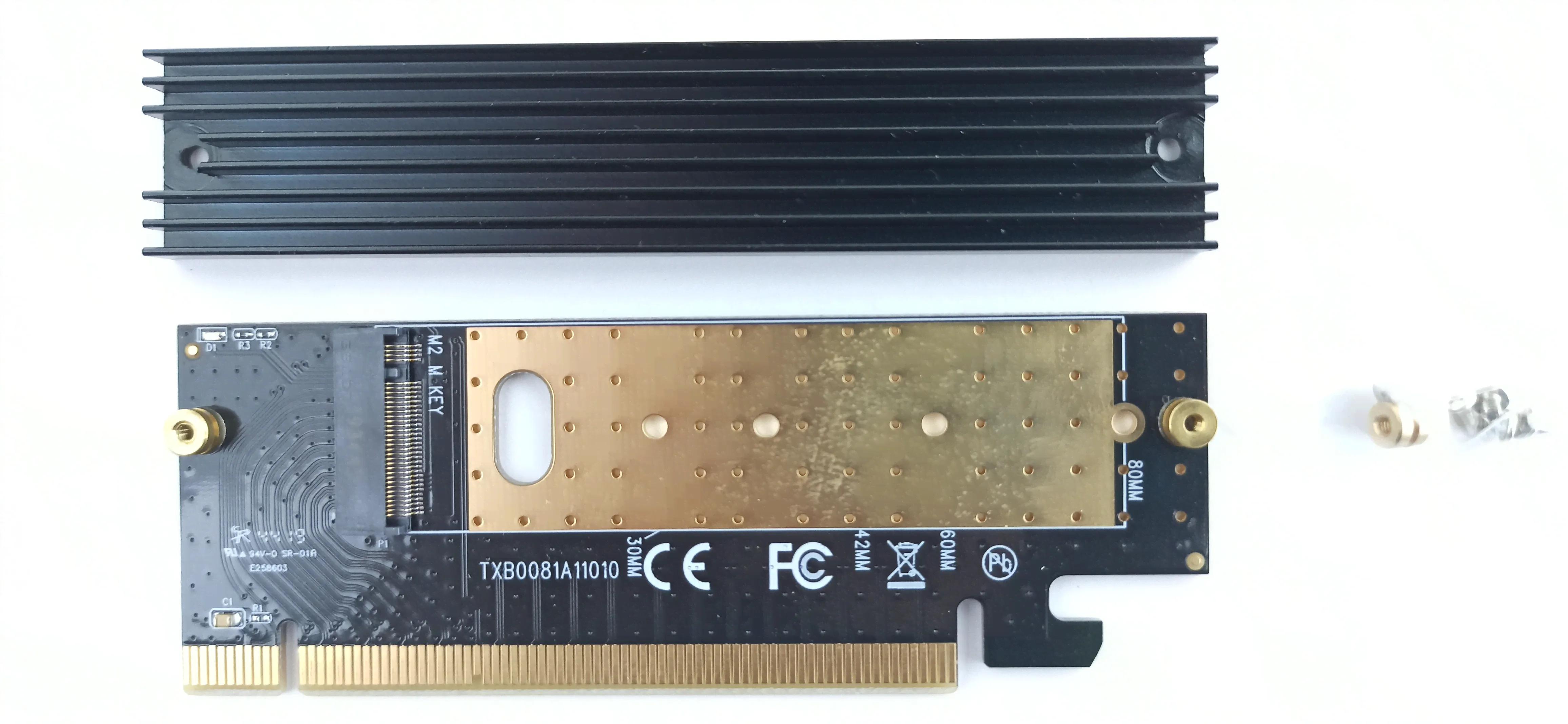 Переходник с M.2 на PCI-E x4, x8, x16 for SSD для iMac Pro, ПК с радиатором