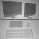 Apple iMac 2015 4k 5k RETINA with Accessories - Компьютеры, электроника - 3D модель