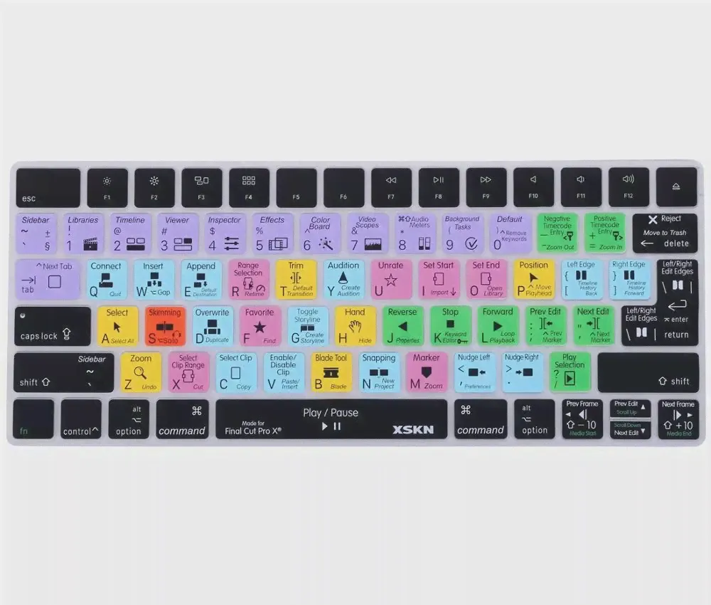 Клавиатура XSKN для Apple финал Cut Pro X, беспроводная клавиатура для Apple, клавиатура iMac Magic, английская клавиатура FCP, смарт-Обложка Hotkeys (art.: 7a43c47df)-3